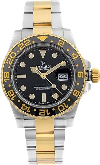 Rolex GMT-Master II Black Automatic Stainless Steel and 18kt Gold Men's Watch 116713BKSO