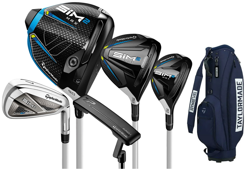 TaylorMade SIM2 Max women's club set #1, #3 wood + #U4 iron wood + #6-P + S carbon body + 1 push (N7522225) + Bag (N9490201) (10 pieces), exclusive model